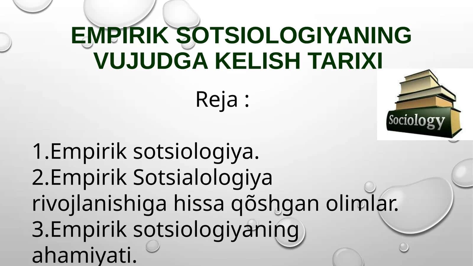 Empirik sotsiologiyaning vujudga kelish tarixi 1