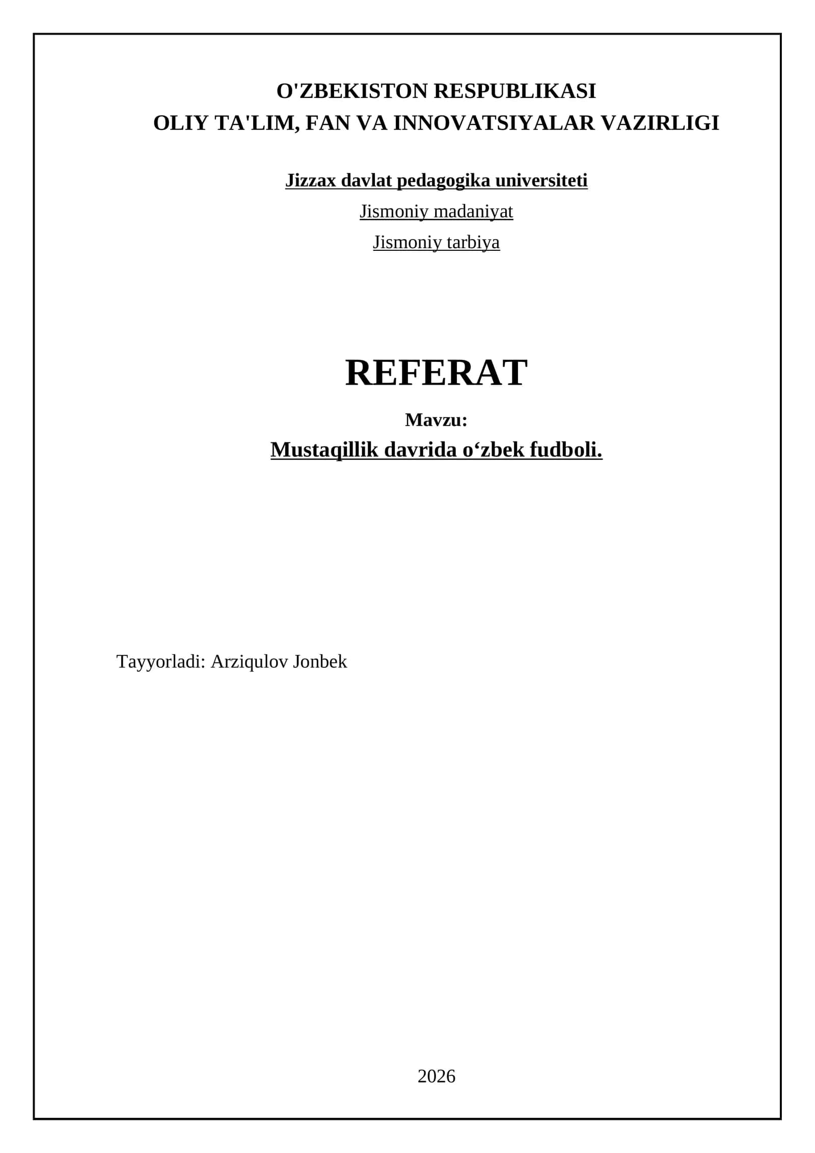 Mustaqillik davrida oʻzbek fudboli 1