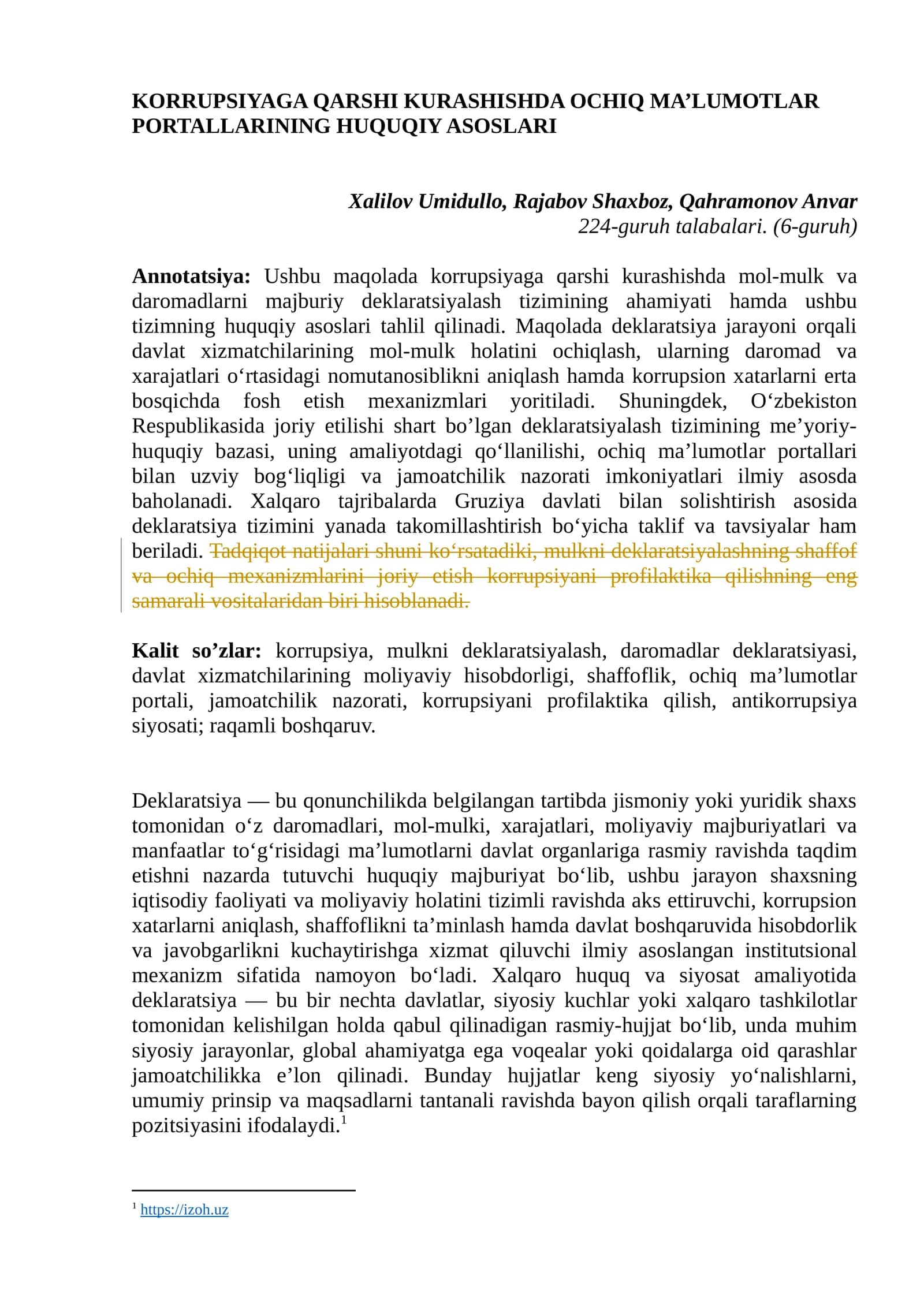 KORRUPSIYAGA QARSHI KURASHISHDA OCHIQ MA’LUMOTLAR PORTALLARINING HUQUQIY ASOSLARI 1