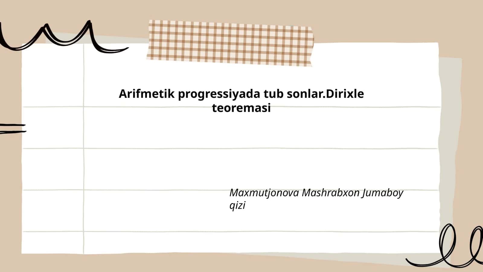 Arifmetik progressiyada tub sonlar.Dirixle teoremasi 1
