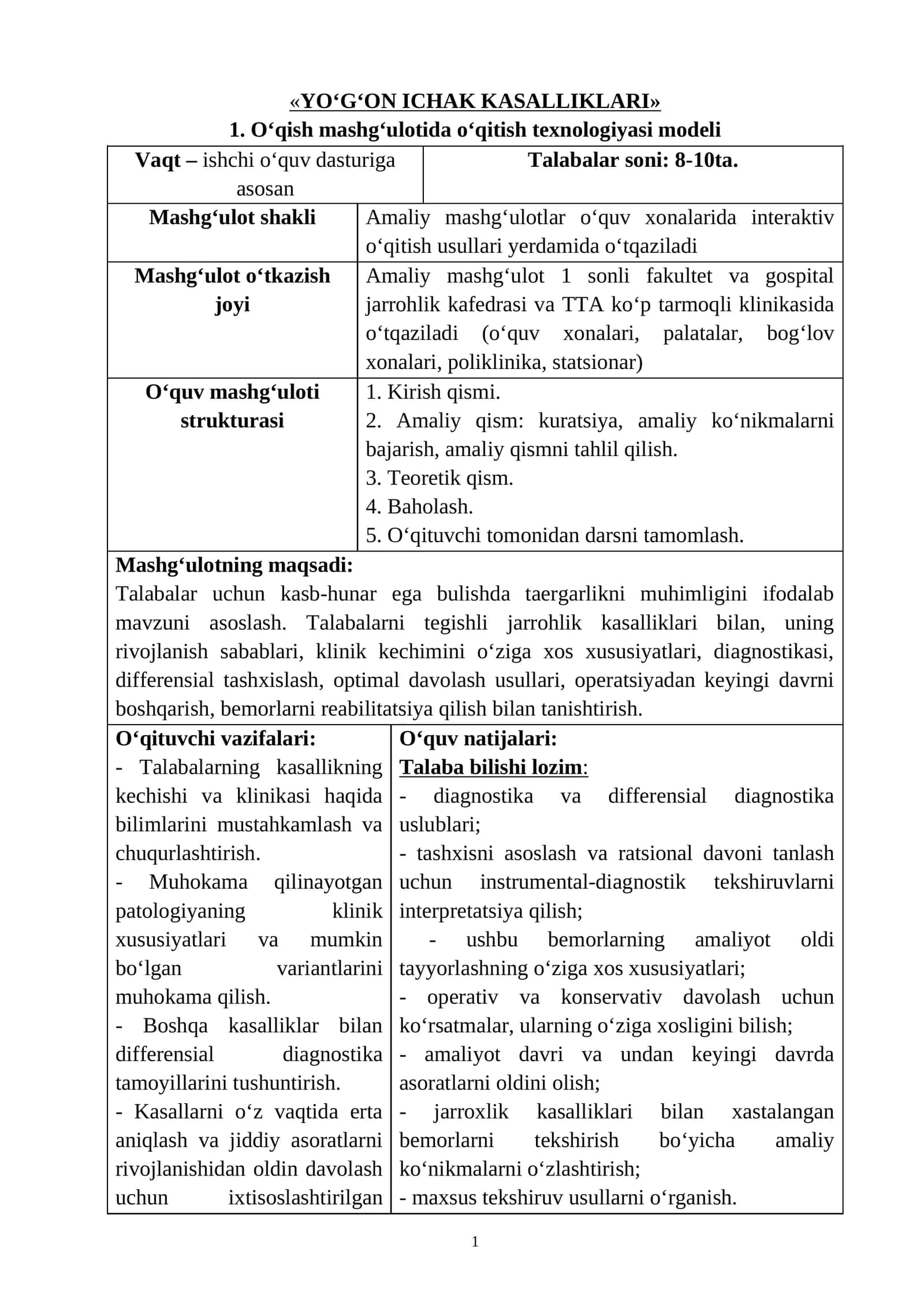 YO‘G‘ON ICHAK KASALLIKLARI 1