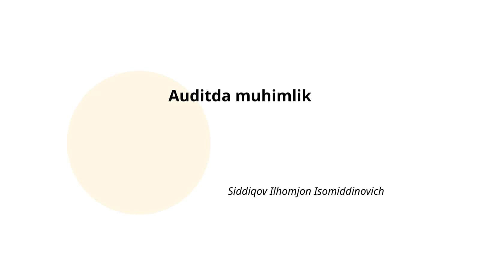 Auditda muhimlik 1