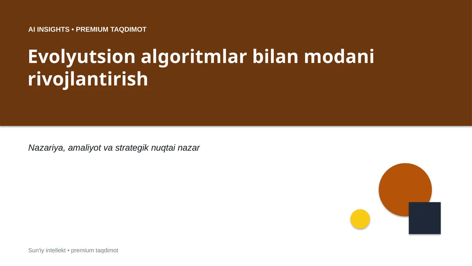 Evolyutsion algoritmlar bilan modani rivojlantirish 1
