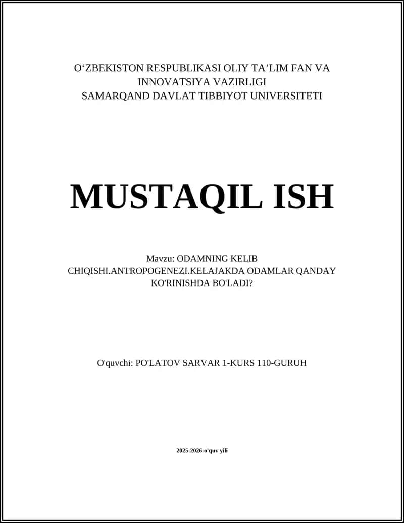 Antropogenezi nazariyalari va evolyutsiya qonuniyatlari 1