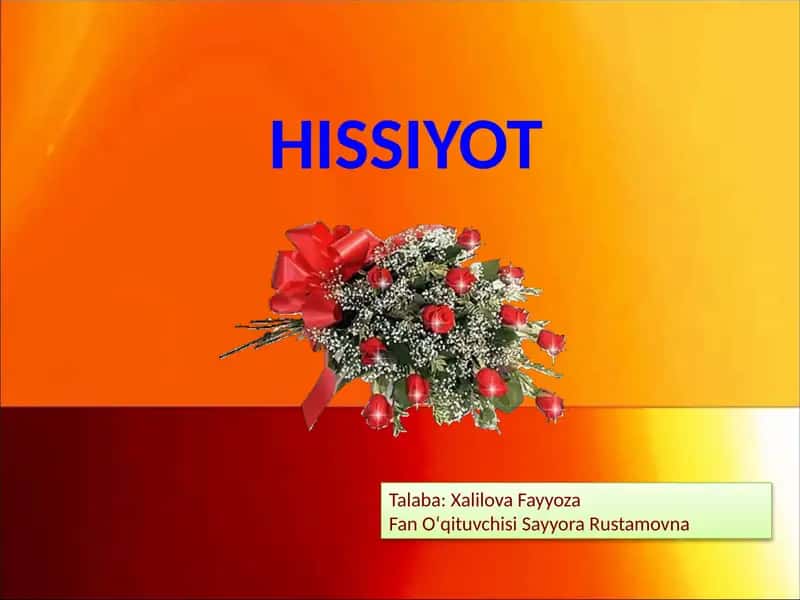 Hissiyot 1
