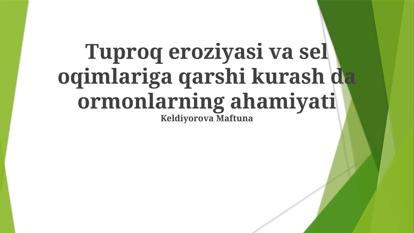 Tuproq eroziyasi va sel oqimlariga qarshi kurash da ormonlarning ahamiyati 1