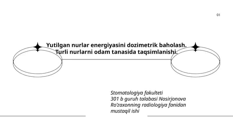 Yutilgan nurlar energiyasini dozimetrik baholash. Turli nurlarni odam tanasida taqsimlanishi 1