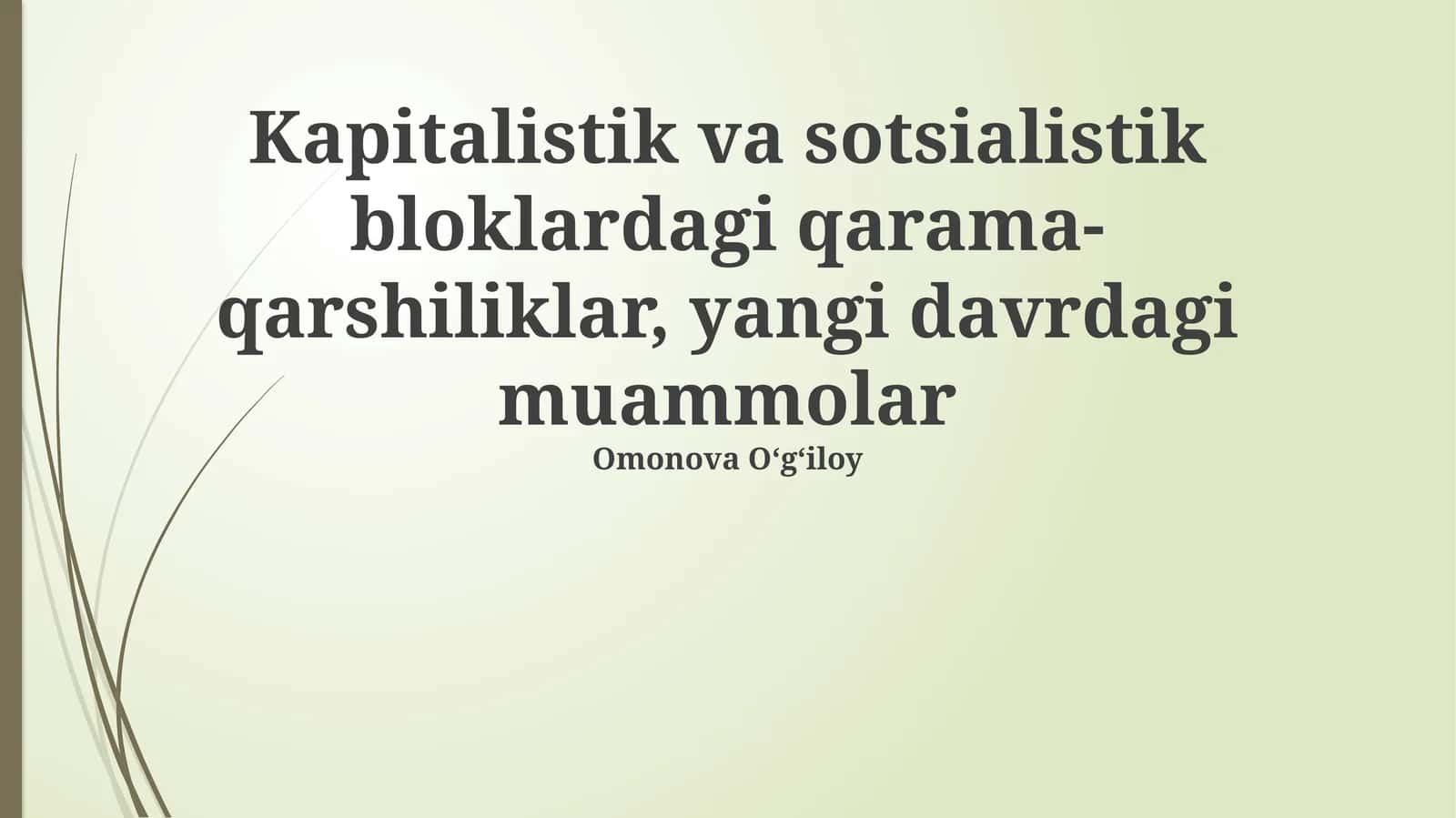 Kapitalistik va sotsialistik bloklardagi qarama-qarshiliklar, yangi davrdagi muammolar 1