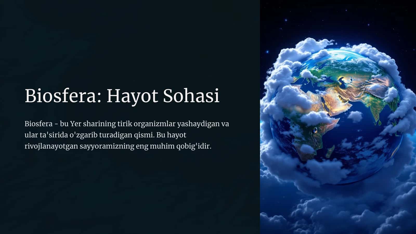 Biosfera: Hayot Sohasi 1