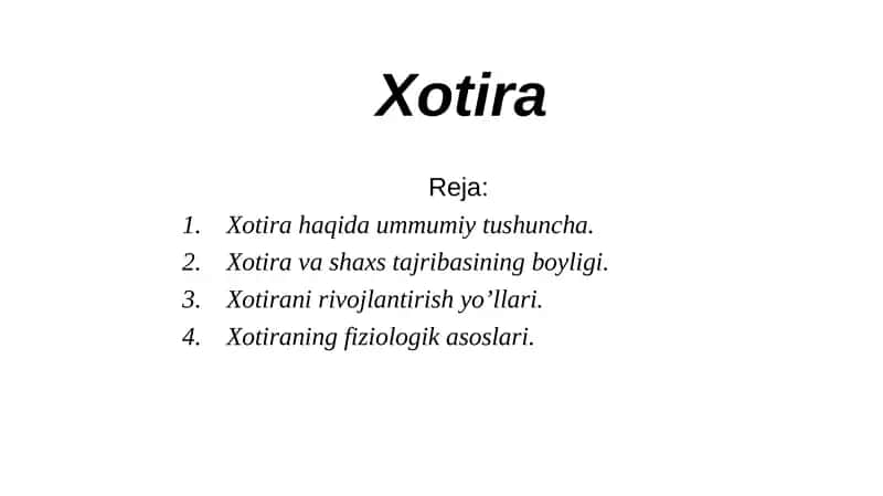 Xotira 1