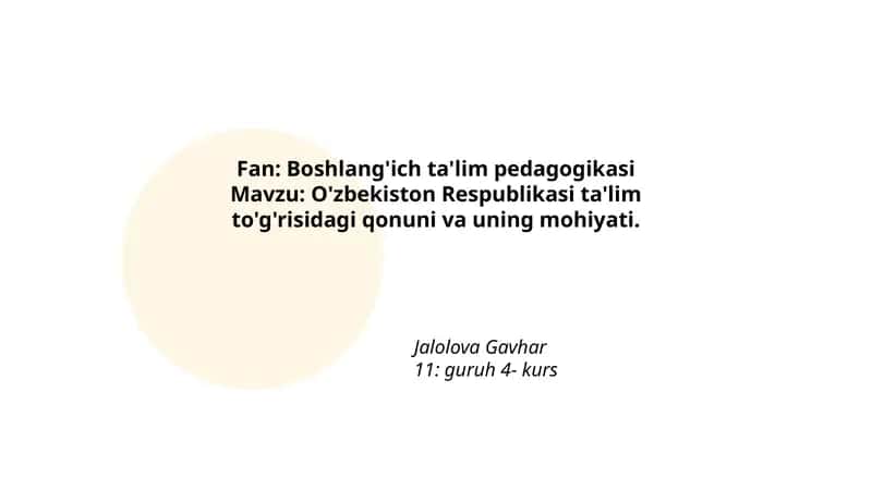Boshlang'ich ta'lim pedagogikasi 1