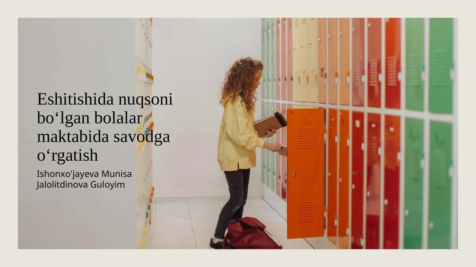 Eshitishida nuqsoni bo‘lgan bolalar maktabida savodga o‘rgatish 1
