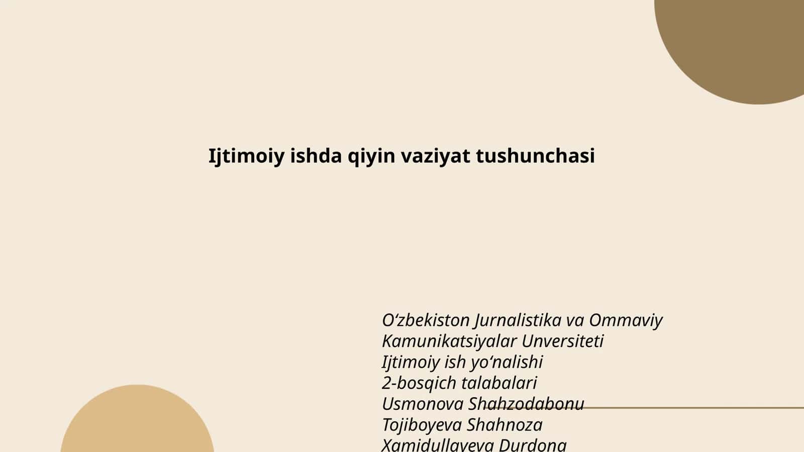 Ijtimoiy ishda qiyin vaziyat tushunchasi 1