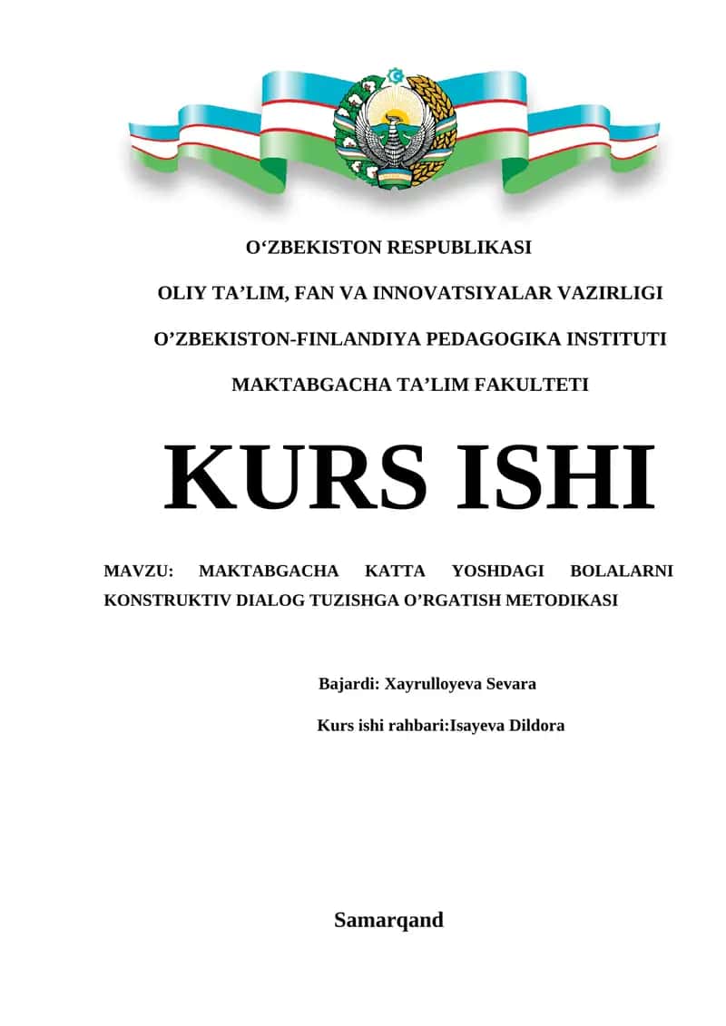 MAKTABGACHA KATTA YOSHDAGI BOLALARNI KONSTRUKTIV DIALOG TUZISHGA O’RGATISH METODIKASI 1