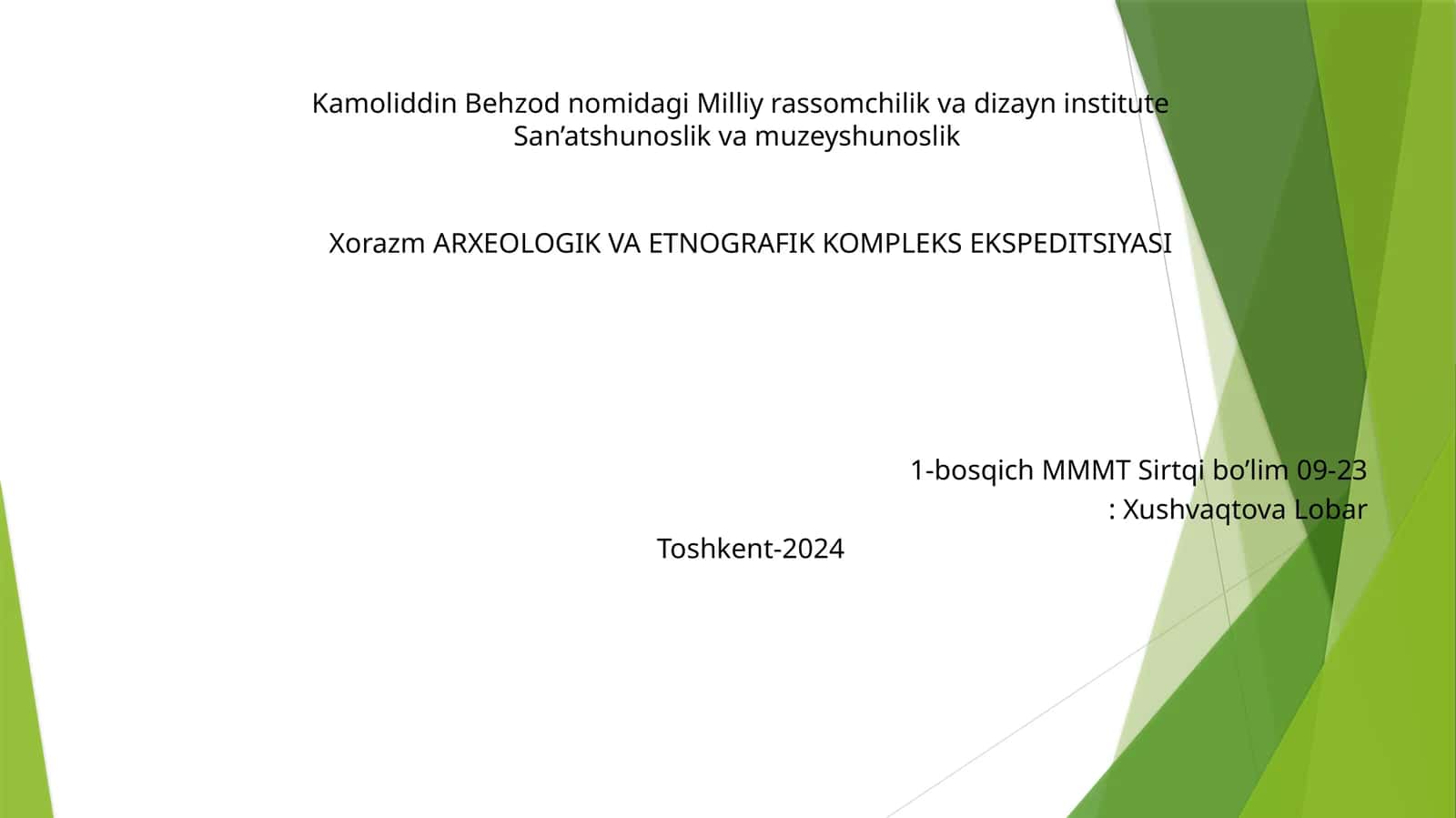 Xorazm ARXEOLOGIK VA ETNOGRAFIK KOMPLEKS EKSPEDITSIYASI 1