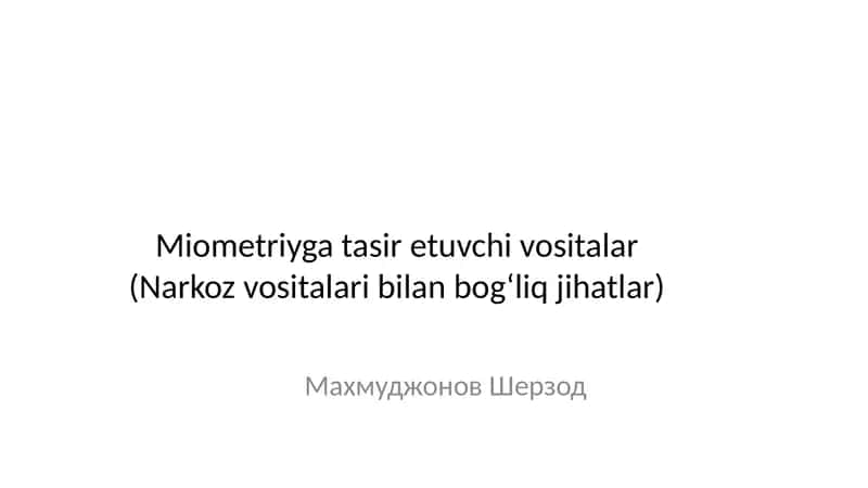 Miometriyga tasir etuvchi vositalar 1