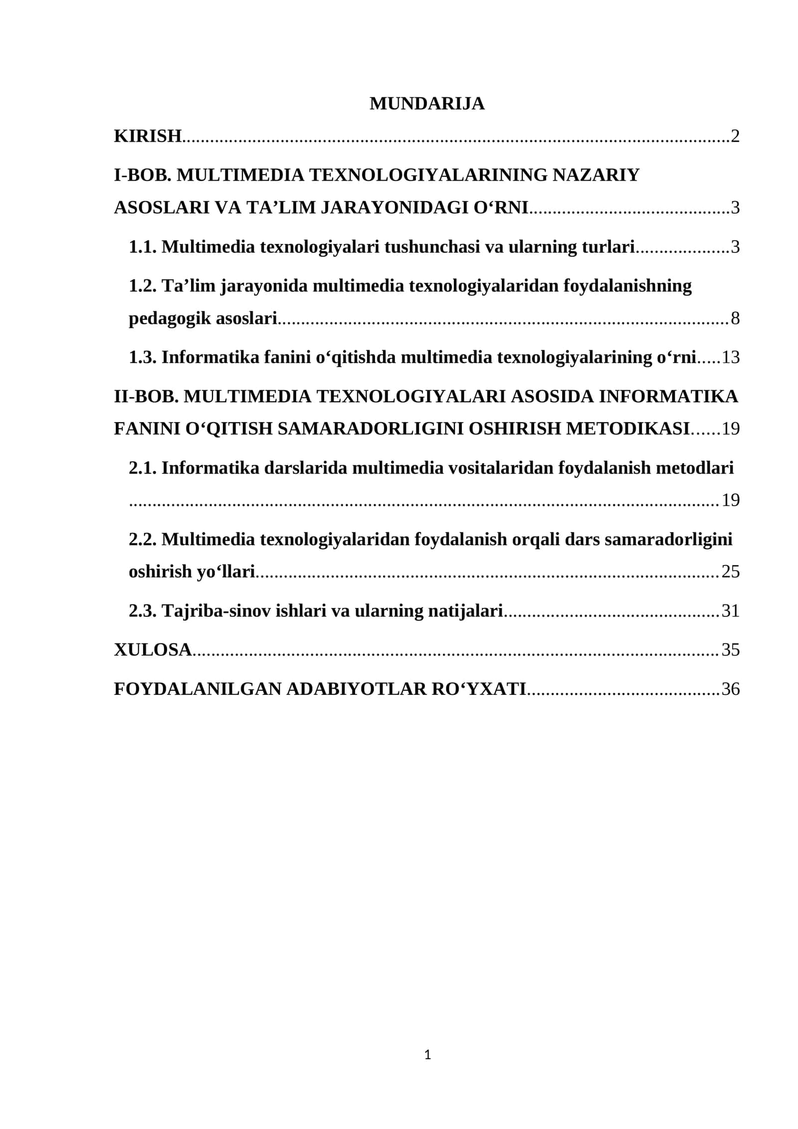 MULTIMEDIA TEXNOLOGIYALARI ASOSIDA INFORMATIKA FANINI O‘QITISH SAMARADORLIGINI OSHIRISH METODIKASI 1