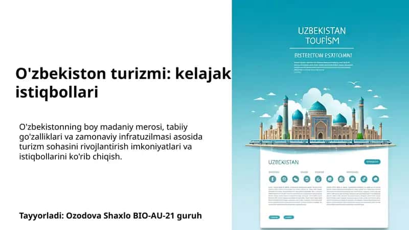 O'zbekiston turizmi: kelajak istiqbollari 1
