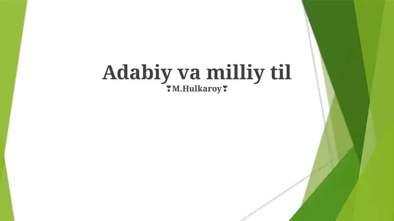 Adabiy va milliy til 1