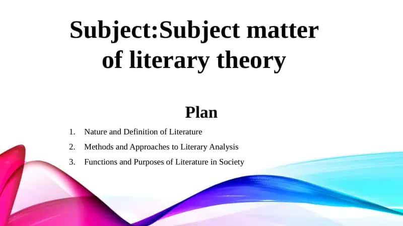 NatureandDefinitionofLiterature 1