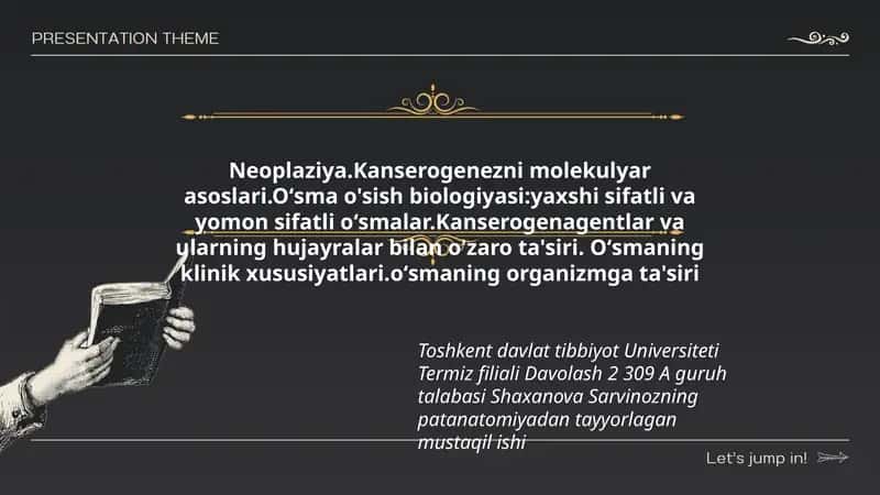 Neoplaziya.Kanserogenezni molekulyar asoslari 1