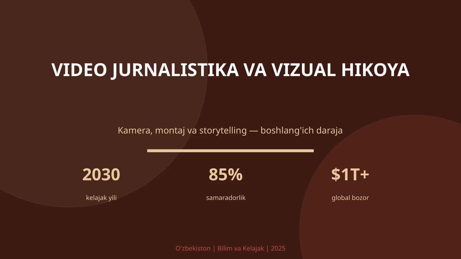 VIDEO JURNALISTIKA VA VIZUAL HIKOYA 1