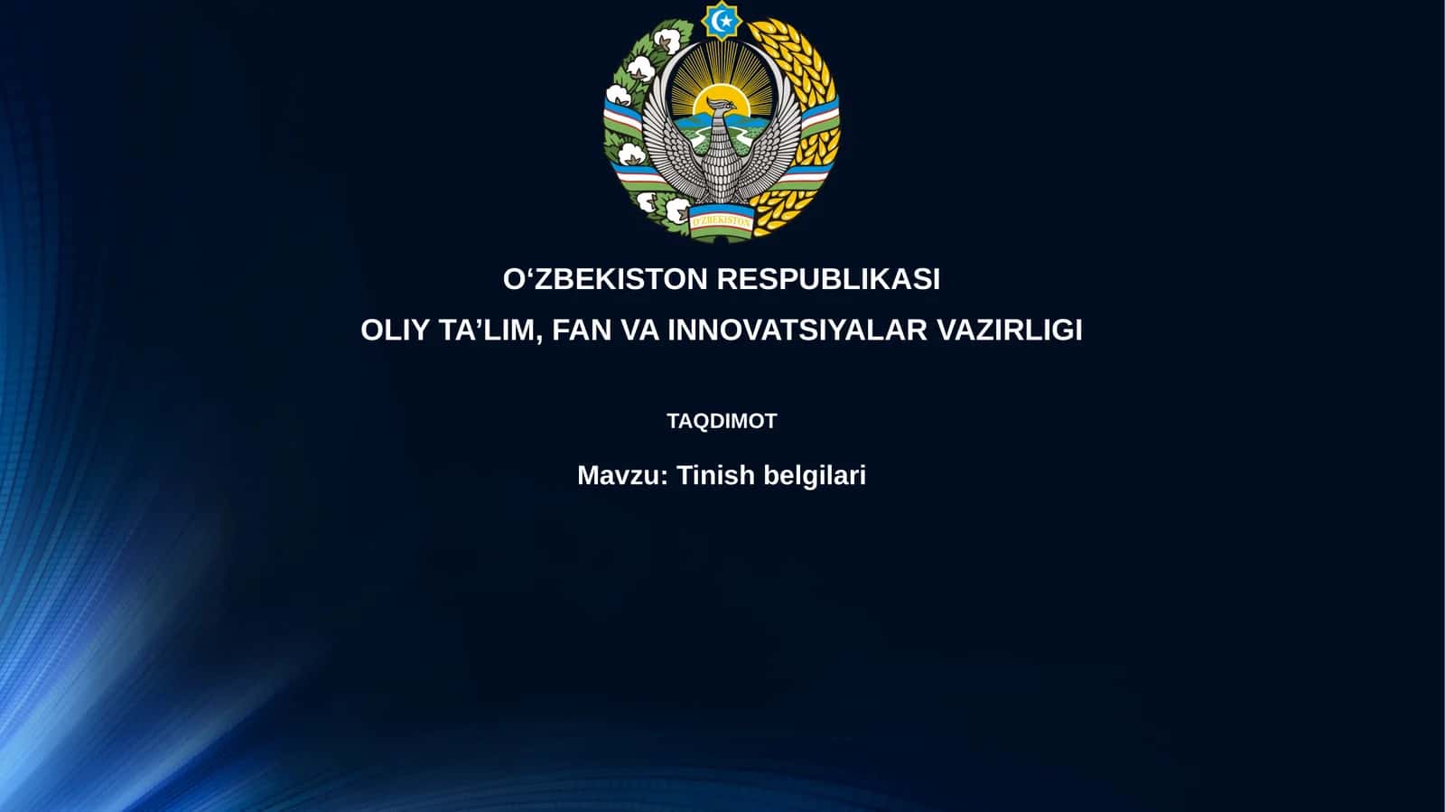 Tinishbelgilari 1