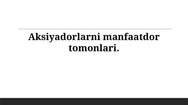 манфаатдор томонлар билан муносабатлар 1