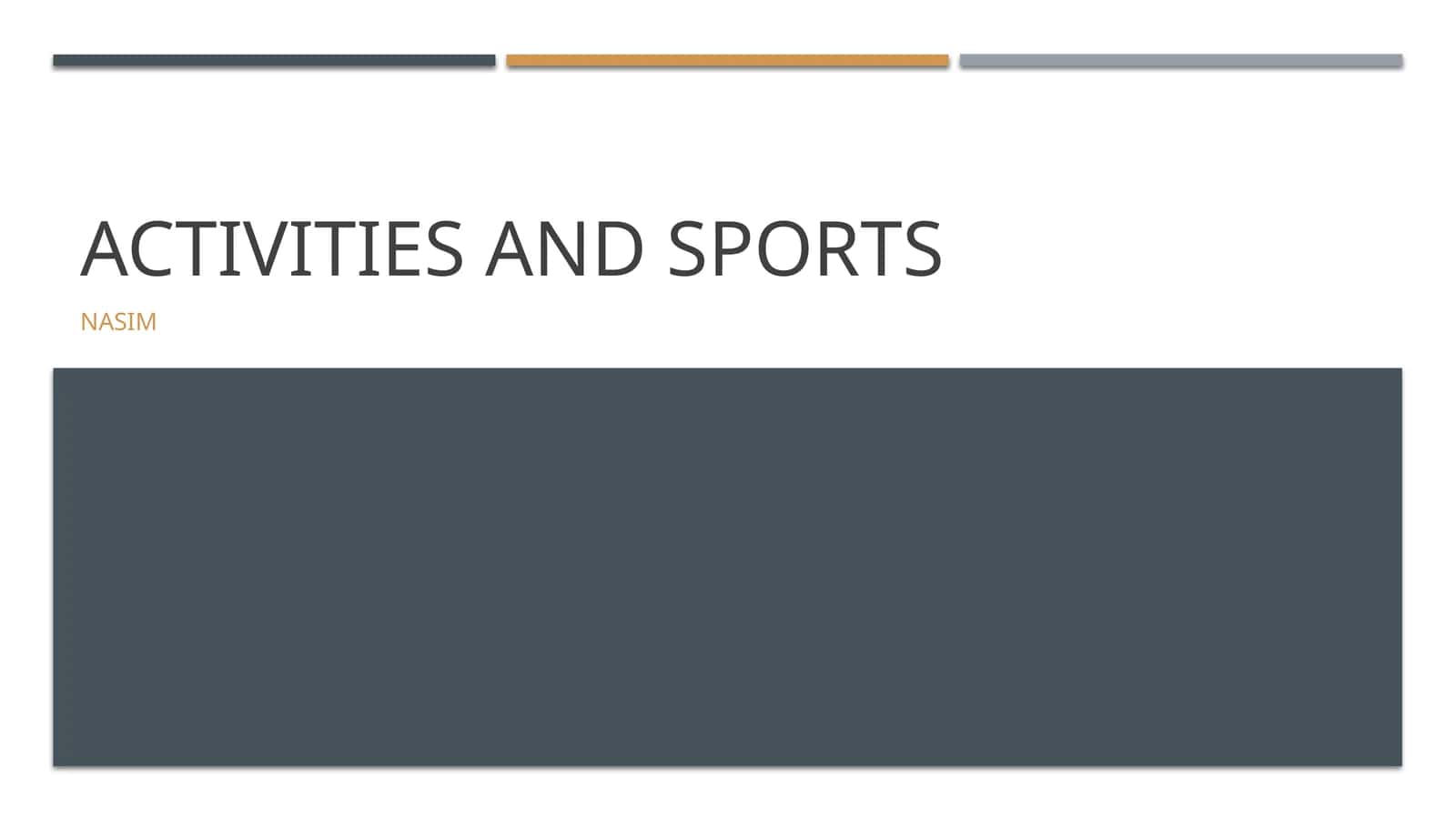 Activities and sports 1