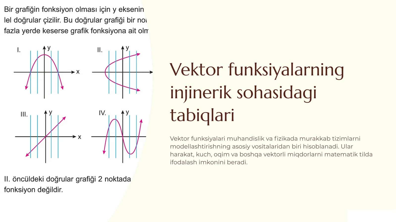 Vektor funksiyalarining injinerik sohasidagi tabiqlari 1