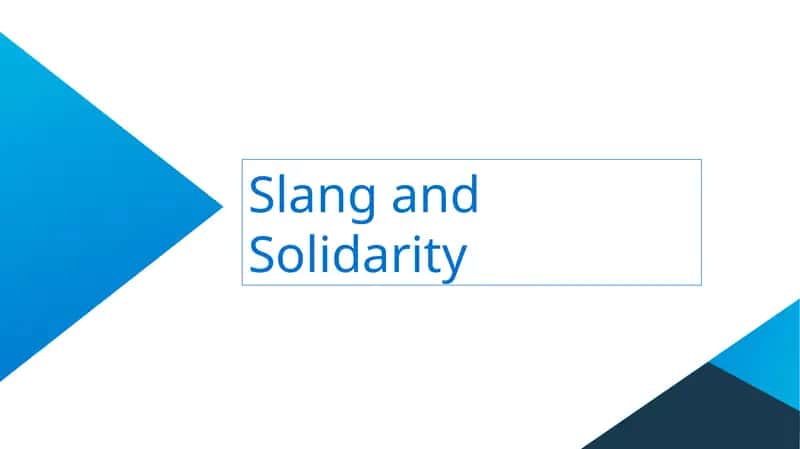 Slangand Solidarity 1