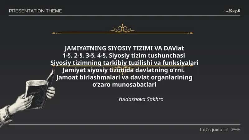 JAMIYATNING SIYOSIY TIZIMI VA DAVlat 1
