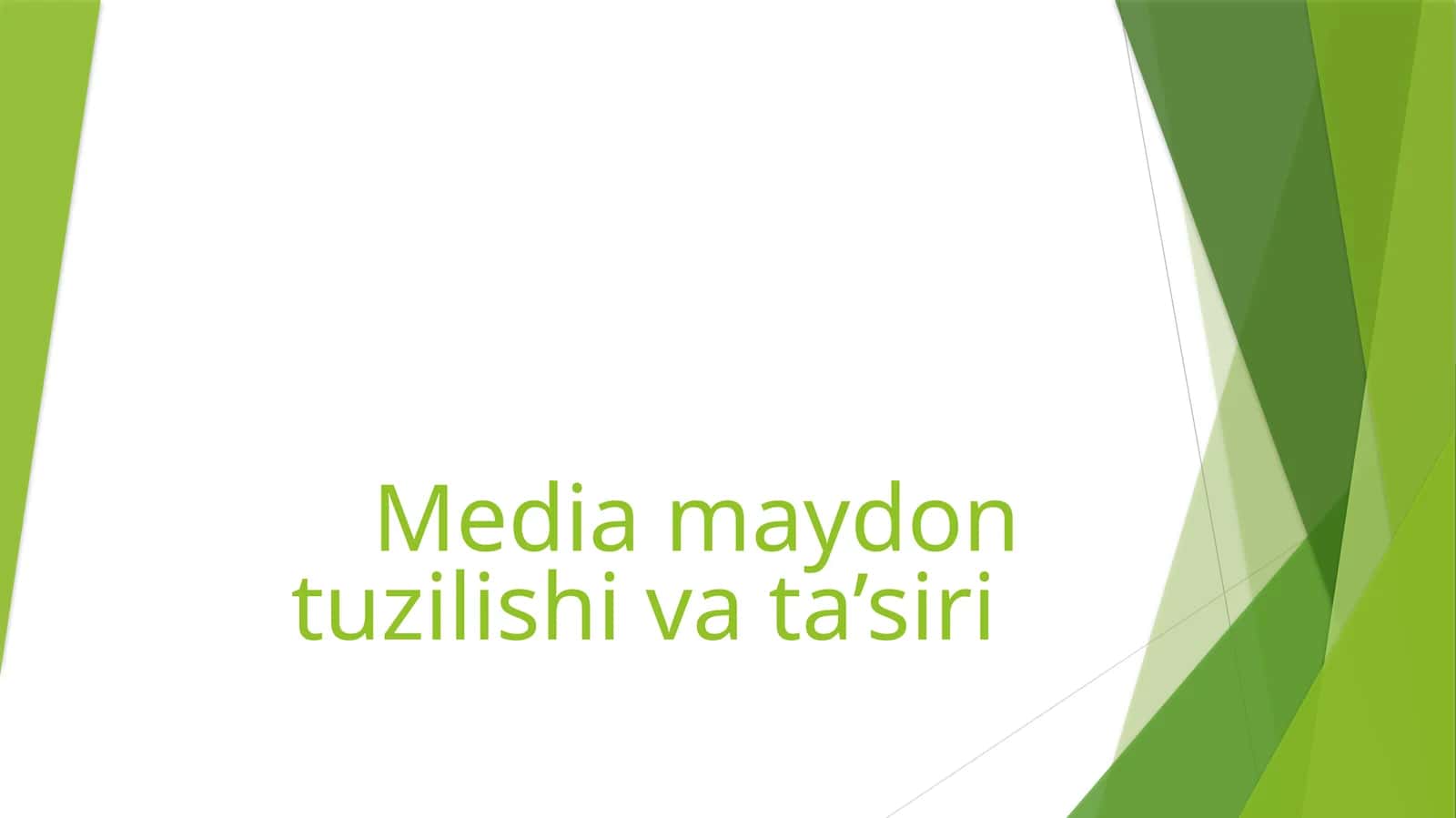 Media maydon tuzilishi va ta’siri 1