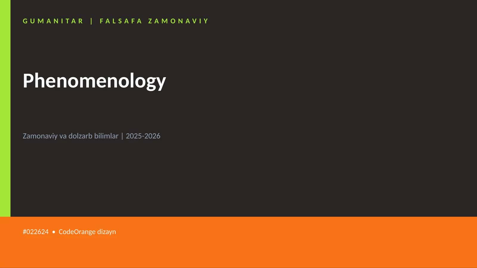 Phenomenology 1