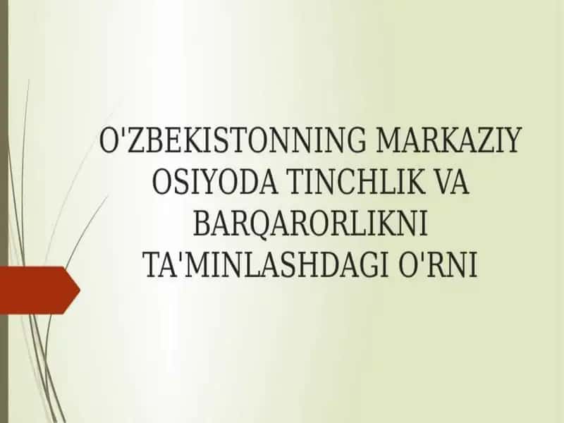Markaziy Osiyoda tinchlik va barqarorlik 1