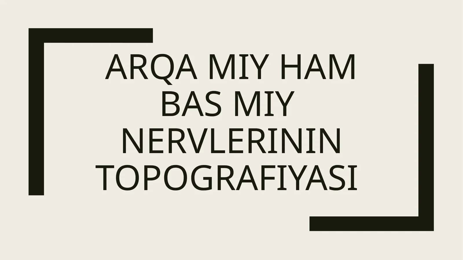 Arqa miy ham bas miy nervlerinin topografiyasi 1