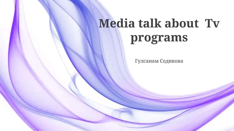 Media talk about TV programs 1