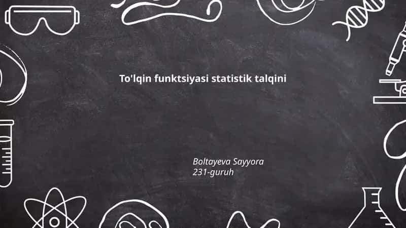 To'lqin funktsiyasi statistik talqini 1