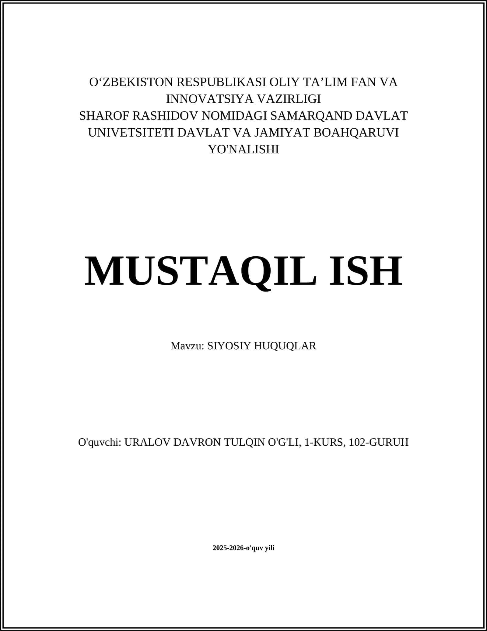 SIYOSIY HUQUQLAR 1