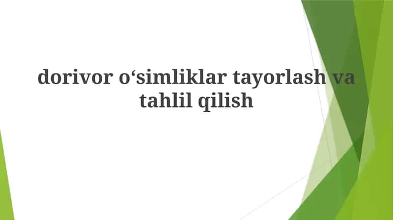 Namuna tayyorlash 1