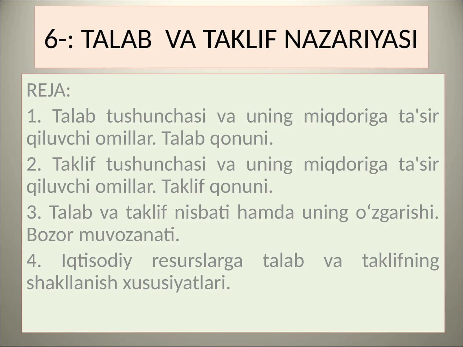 TALAB VA TAKLIF NAZARIYASI 1