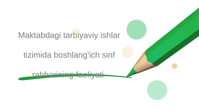 Sinf rahbarining faoliyati 1