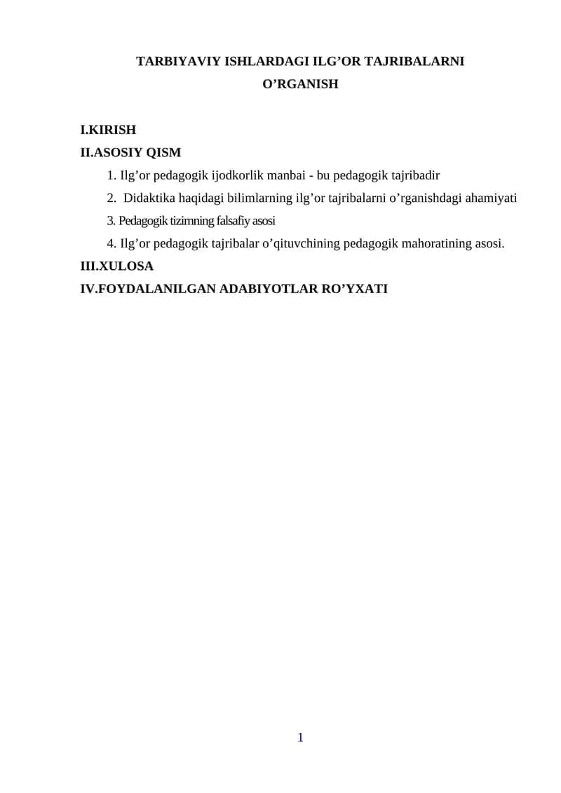 Barkamol avlod Davlat dasturi 1