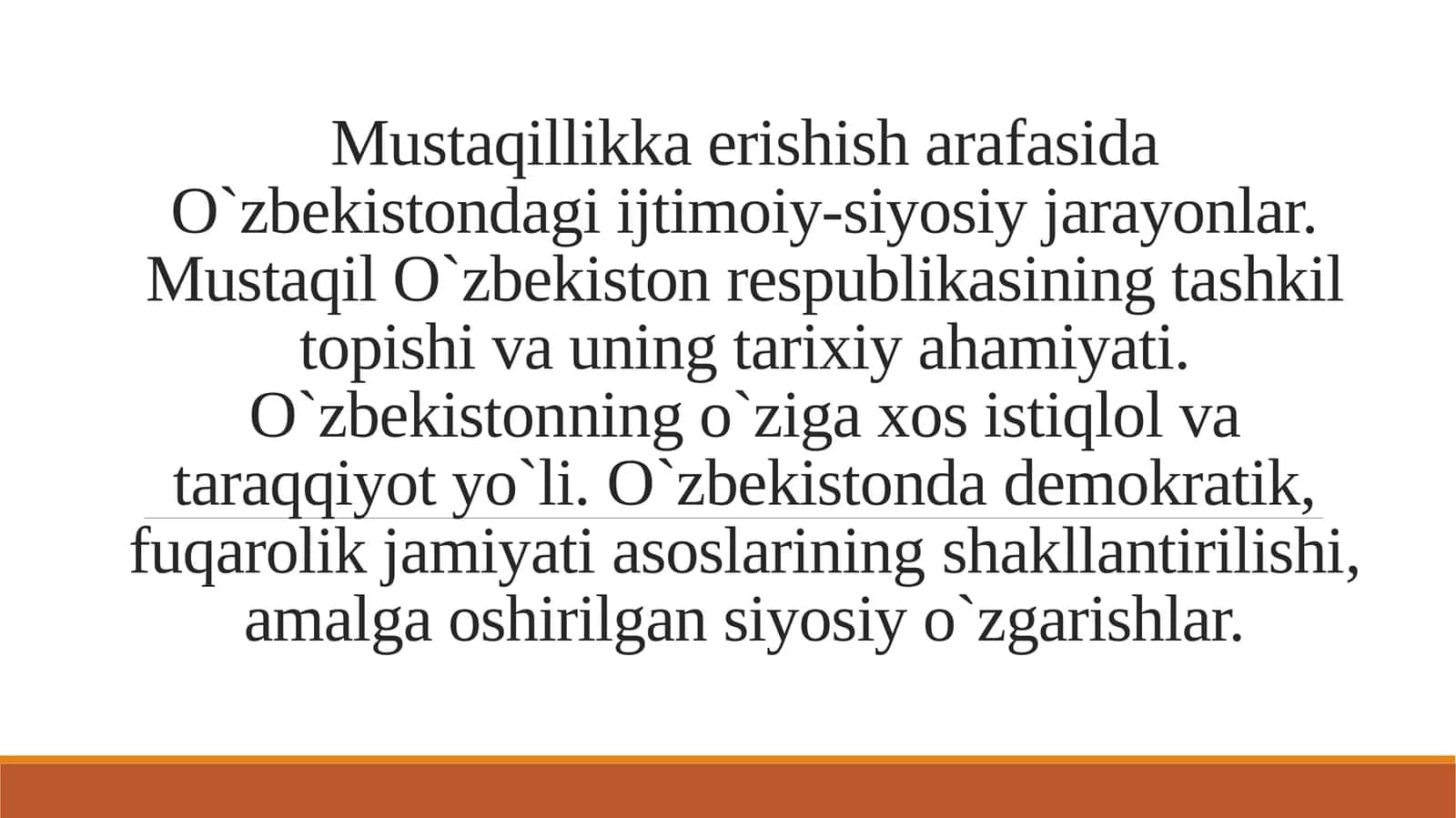 Mustaqillikka erishish arafasida O`zbekistondagi ijtimoiy-siyosiy jarayonlar 1