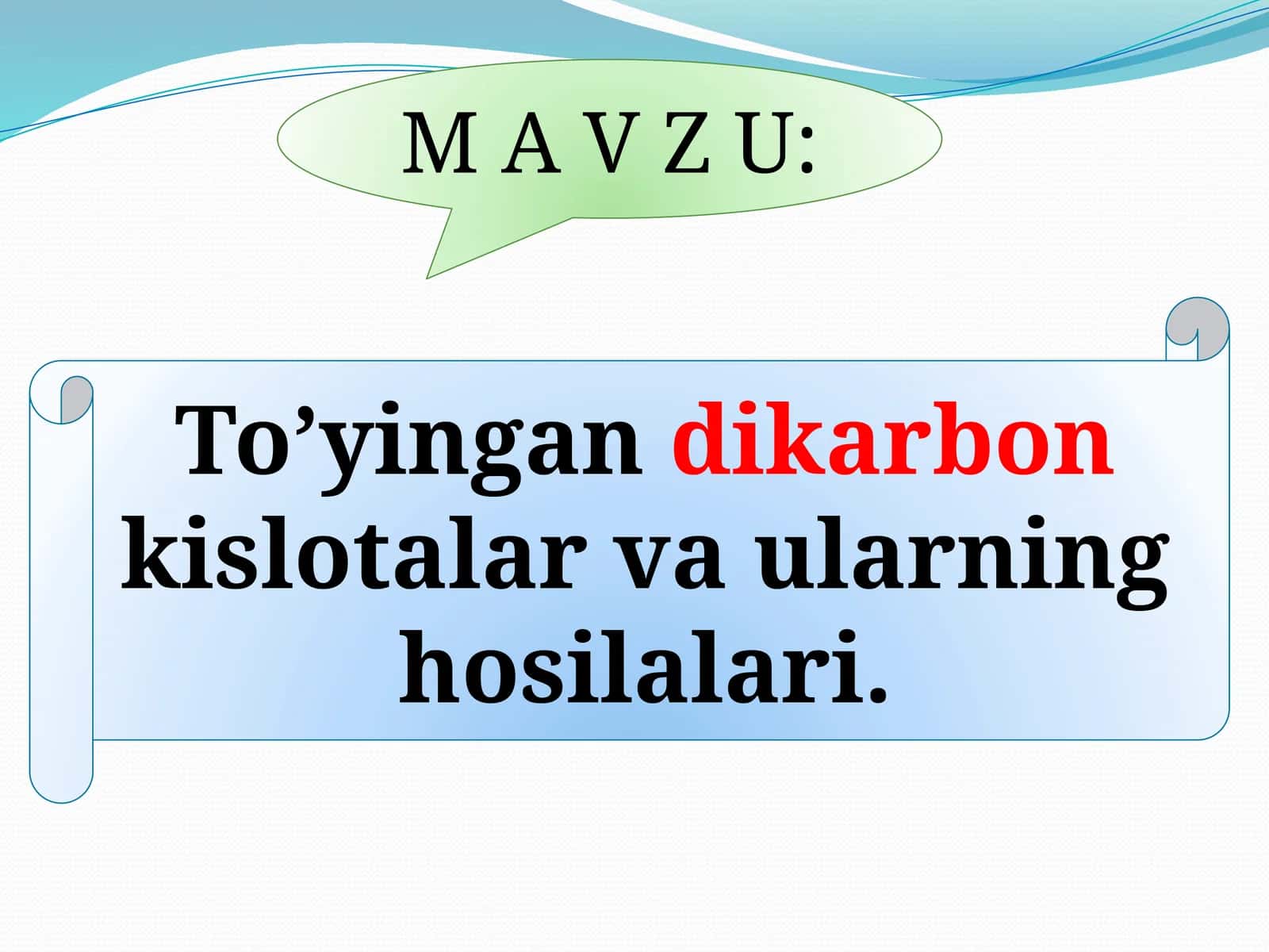 To’yingandi karbon kislotalar va ularning hosilalari 1
