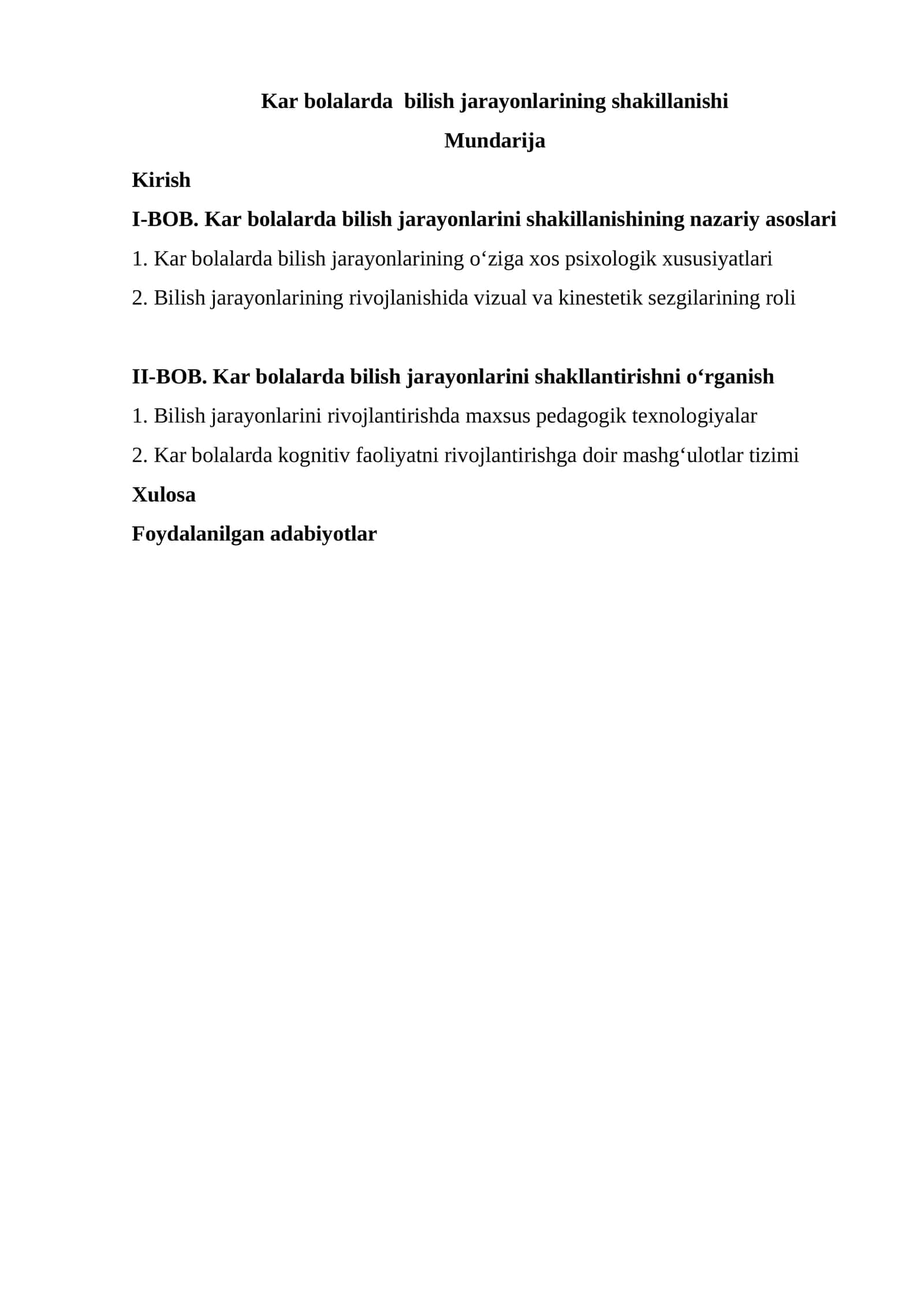 Kar bolalarda bilish jarayonlarining shakillanishi 1