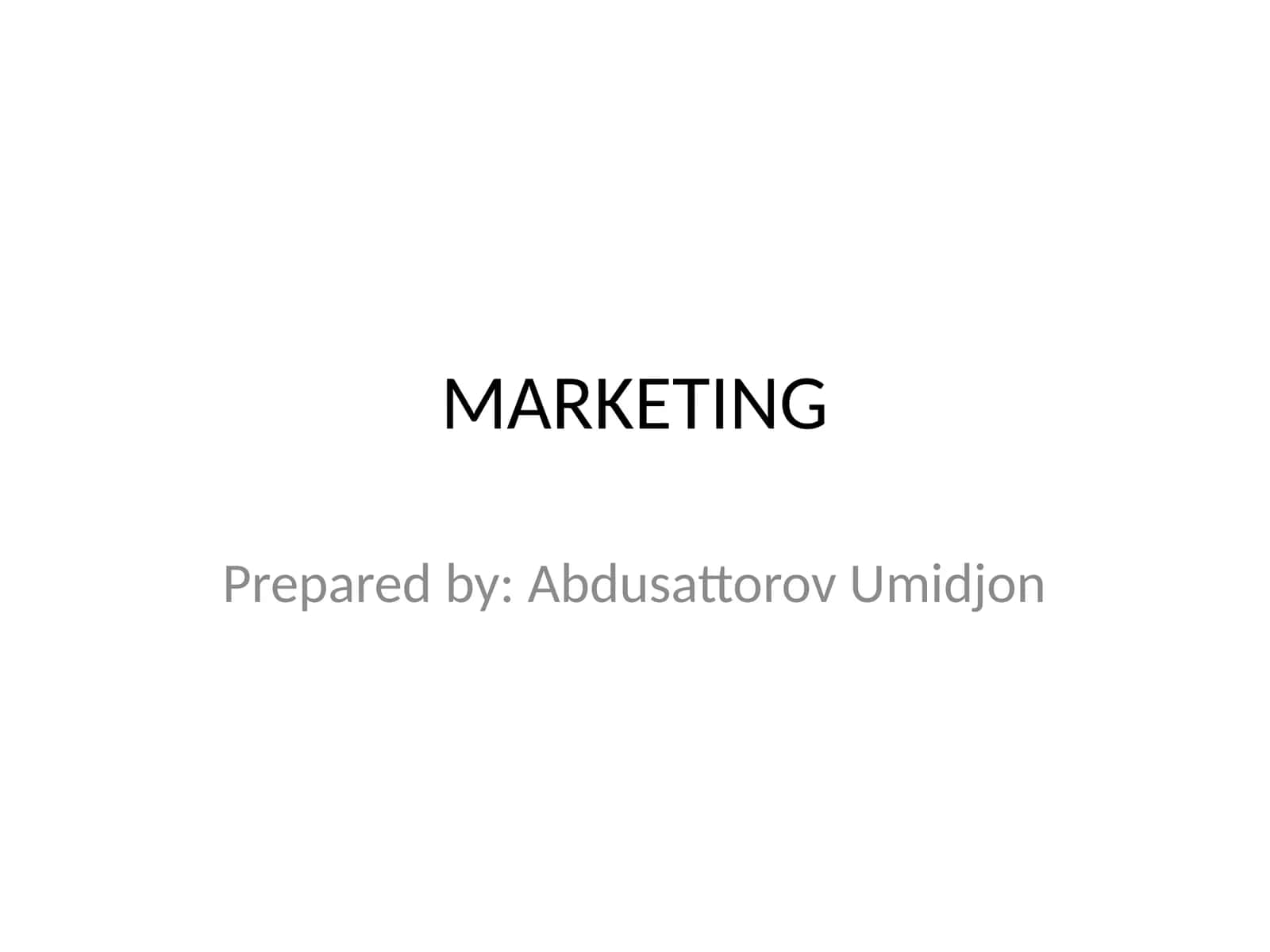 Marketing 1