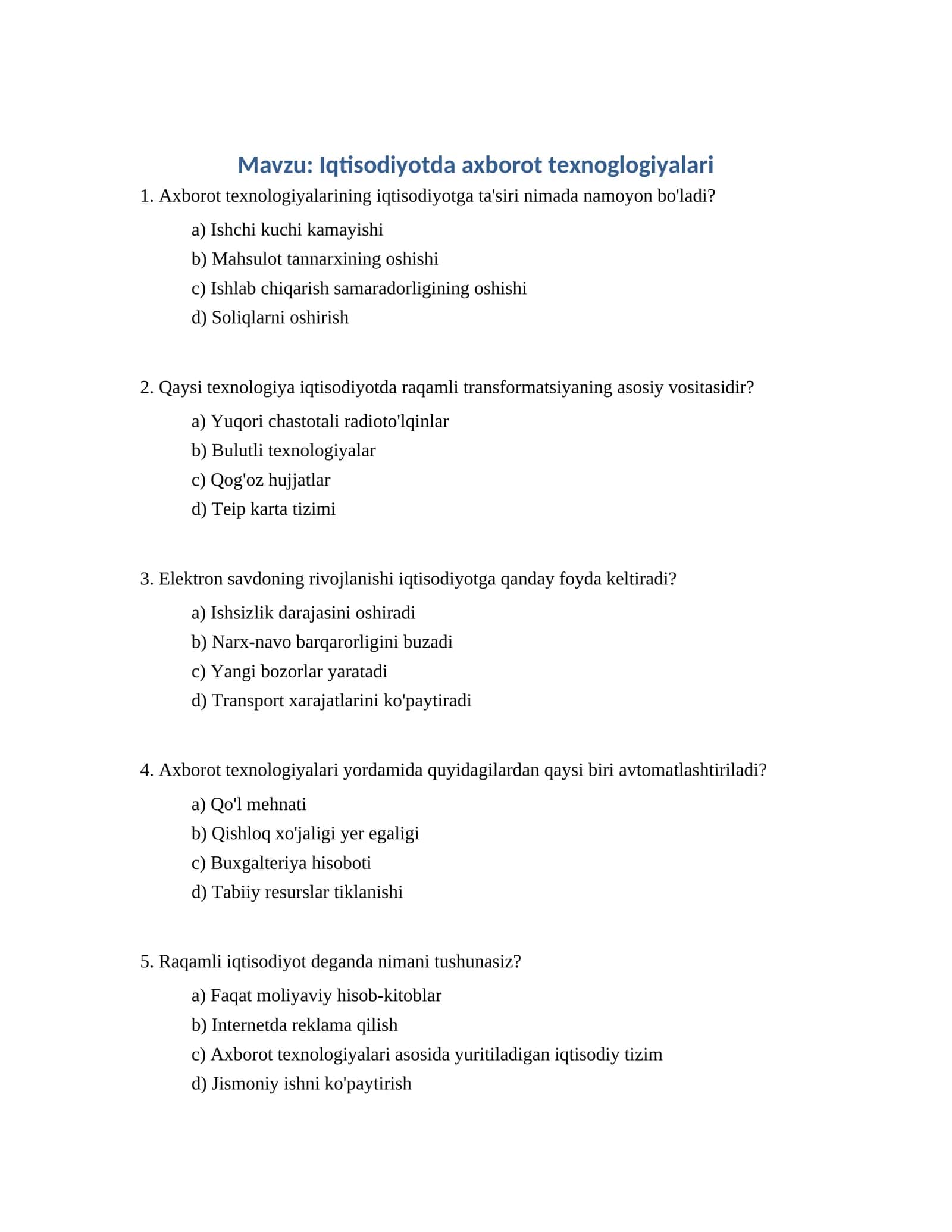 Iqtisodiyotda axborot texnoglogiyalari 1