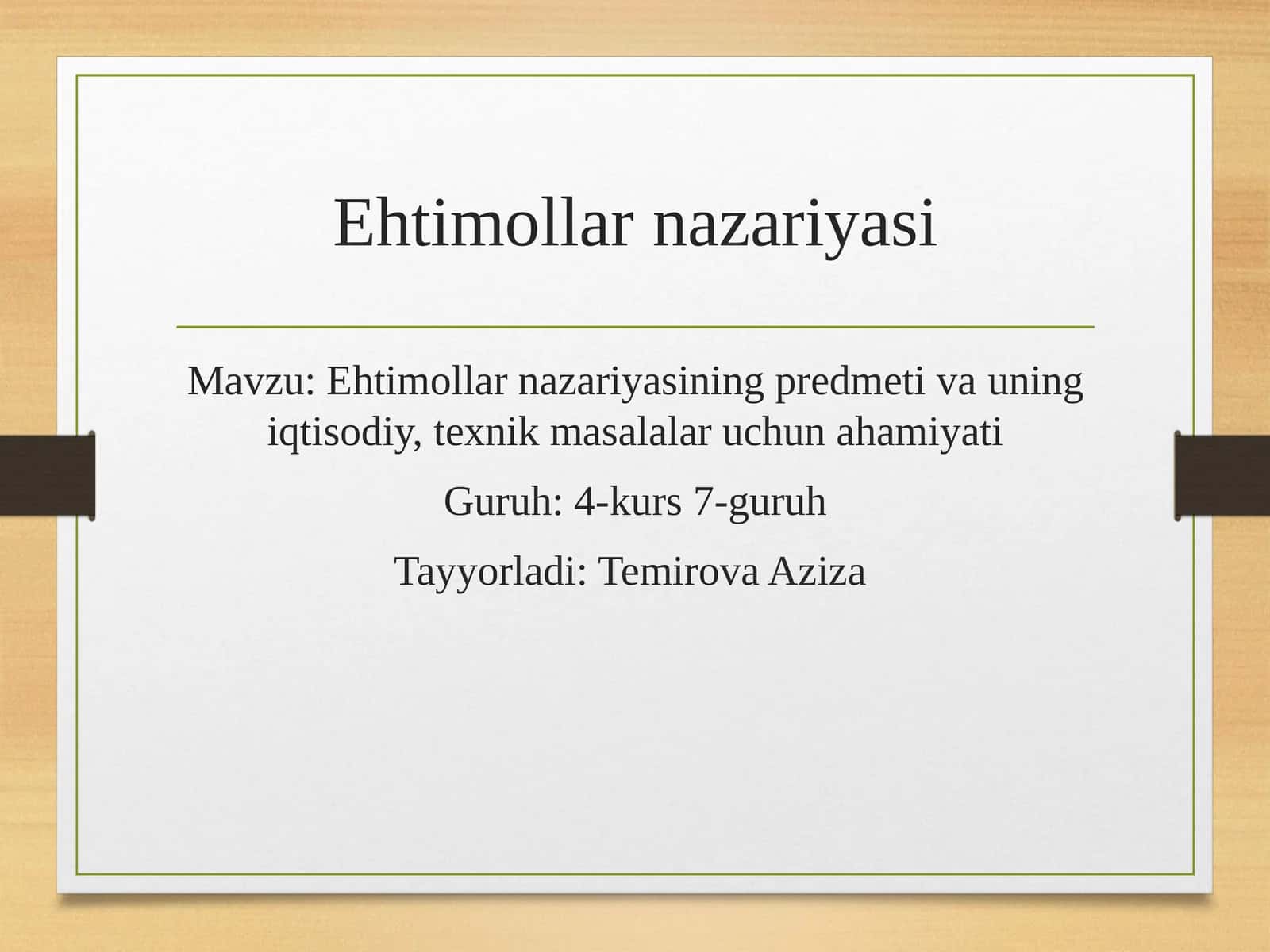 Ehtimollarnazariyasi 1