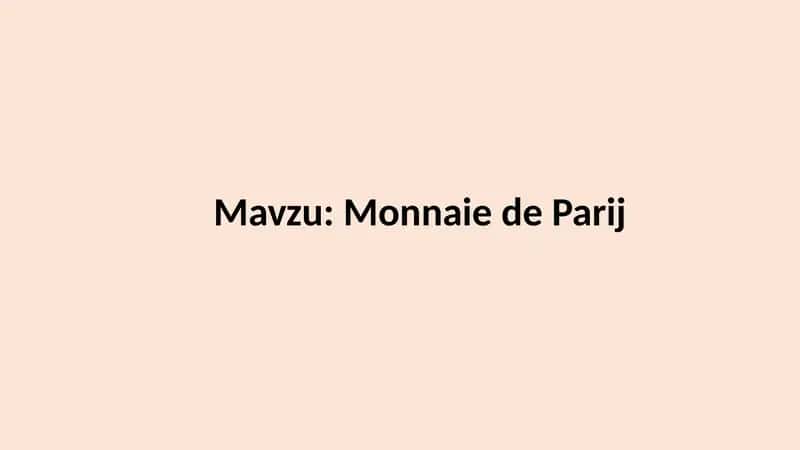 Monnaie de Parij 1